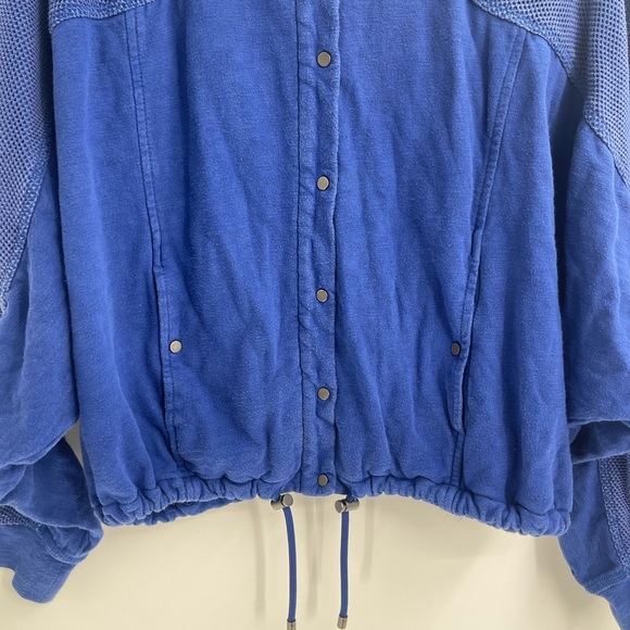 T By Alexander Wang Blue Boho Zip Up Bomber Jacket Size Small - Picture 5 of 13